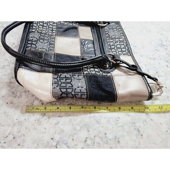 Giani Bernini Handbag Shoulder Tote Purse Neutral Colors Checkered 14x10 - Picture 15 of 16